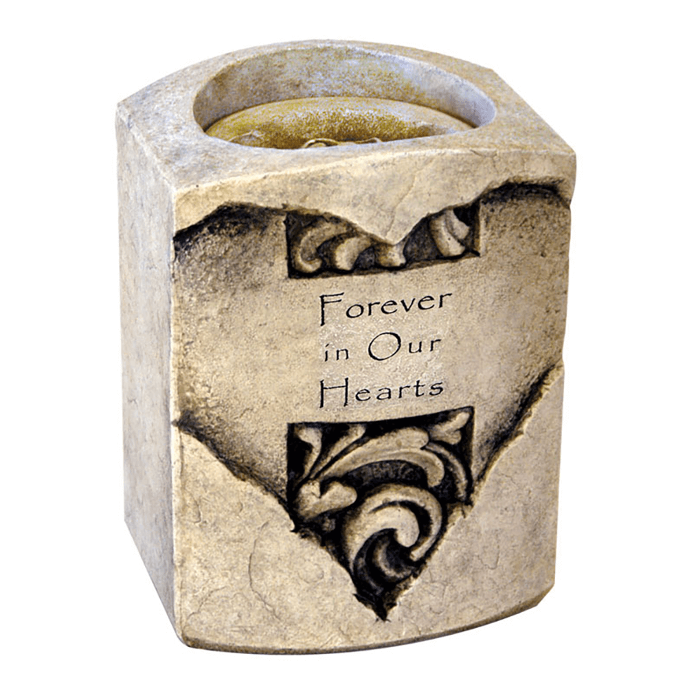 Heart Cultured Stone Urn Candle Keepsake