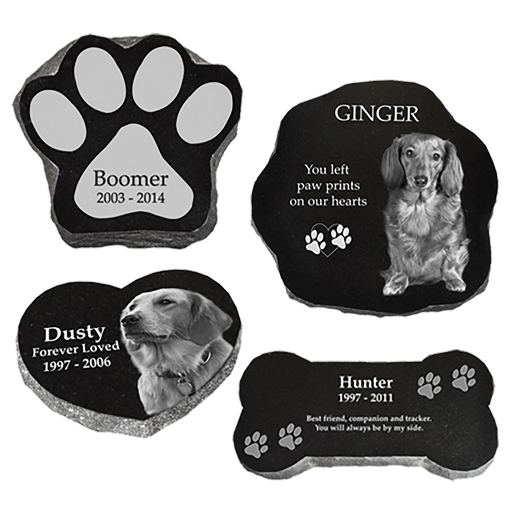 Photo Laser Engraved Custom Cut Granite Marker